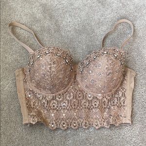 Nude sparkle top